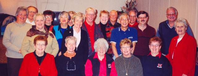 Homecoming Committee Dinner: Back Row: Dave Woods, Rae Agassiz, Louise Millar, Len Fowles, Roger Parkes Middle Row: Susie Haughton, , Kay Mori, Sandra Thompson, Bill English, Norio Sakaki, Walter Harder, Gordon Lloyd Front Row: Marianne Trestain, Karen Willies, Marian Owens, Mary Ellen Patterson, Rae Long, Pat Richardson