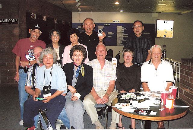 Bowling - September 23, 2006 - Top Row - Norio Sakaki, Grace Watanabe, Kiyoko Oishi, Robert Yamaoka, Roy Nukina. Front Row - Don Tretheway, Reiko Mochizuki, Jessie Brkovich, Doug Smith, Shirley & John Arnold