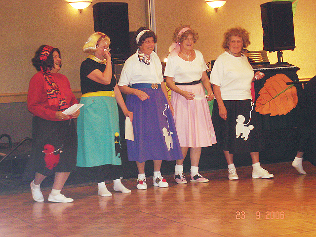 Dinner-September 23, 2006 - Skit Presentation - Muriel Wyricimaga, Joan Wyse, Bonnie Smith, Velma Thompson, Ruth Stokstad