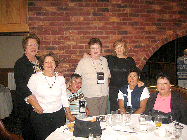 Farewell Breakfast-September 24, 2006-Shirley Bonner, Muriel Wyricimaga, Sharron Martin, Carol Holt, Joan Moore, Tomi Yamada, Masako Serizawa.