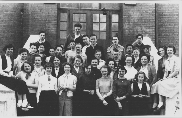KHS Grade 8, Division 16 (Mr. T. Aldworth) 1951-52 - Top Row-Alfonse Janke, Don Armstrong.  4th Row-Ray Dillabough, Ron Wooten, George Horner, Jim Hurst, Russell Black, Conrad Mobley.  3rd Row-Rod Finley, Earle Todd, John Muir, John Arnold,  Stan Webb, Doug Smith.  2nd Row-Dorothy Bradshaw, Wendy Sparks, Pat Tucker, Sandra Ashby, Audrey Notman, Joy Andrews, Mona Emmington, Leona Barlog, Lynn Sacre.  1st Row-Joan Pare, Dorothy Phillips, Helen Emerich, Elaine Fisher, Eleanor Parenteau, Maureen Garf, Margaret Nesbitt, Margaret Ferrier, Norma Stevens