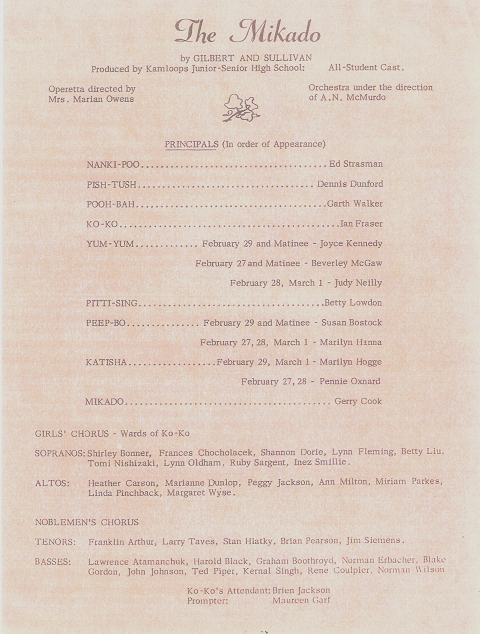 1956 Operetta - The Mikado