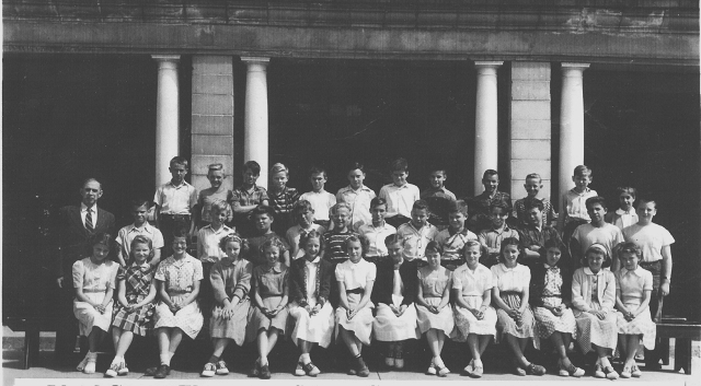 Lloyd George School, Grade 6,  RK Bell  1950-51 - Back Row:- Ken Moyer, Doug Shellard, Larrey Jensen, Jack Strand, Ray Smith, Dick Forde, Tom Endean, Maurice Lambert, Al Raymond, Rene LeBlanc, Pat Cowan, Margaret Wilson (Sub Teacher).  Middle Row:- RK Bell (Teacher), Bob Galloway, Joe Gallagher, Geryy Kennedy, Bruce Harrison, Ralph Torris, Harry Hamilton, Ron McColl, Dale McLean, Bill Blake, Stan Jennings, Alex O