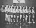 KHS Basketball-Dalgleish's 1952-53 - Harold Foulger (Coach) Walter Stockstad, Bruce Verchere, Ron Hoover, Dave Heron, Bill Gurney, Ian Fraser, Alex Manson, Mike Dohm, Jim Tateshi, George Tateshi :: Click photo for larger view