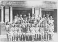 Lloyd George School, Grade 4, Division 3, Miss Nixon  1947-48 - Top Row-Leona Barlog, Mona Emmington, Edna Stockford, George Hodgetts, Gordon Tansley, Dorothy Phillips, Buddy Schollen, Jim Fenn.  3rd Row-Russell Black, Walter Massey, Blake Gordon, Bruce Chalmers, Dennis Loerke, John Muir, Doug Smith, Donna Donaldson.  2nd Row-Barbara Collier, John Nettleton, Newton Stokes, David Smythe, Gordon Hodgetts, Rod Finley, Barry Hannis, Ken Robinson, Louise Sponaugle.  1st Row-Carolyn Collins, Joy Andrews, Barbara Neil, Jacqua Howard, Wilma Hearne, Rae McMorran, Lynne Sacre, Karen Desjardin, Dorothy Bradshaw, Geraldine Armstrong. :: Click photo for larger view