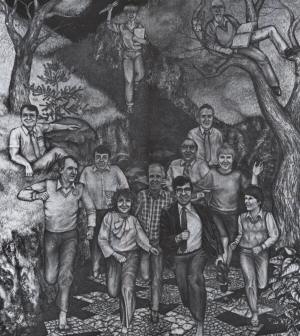 Mural drawn by Randy Feil in 1984