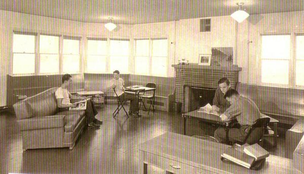 Common room - Norm Rosen, Dino Demarni, David Thompson, and Jim Hanbrook